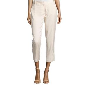 DVF Georginne Woven Crop Capri Pants In Hay Stack